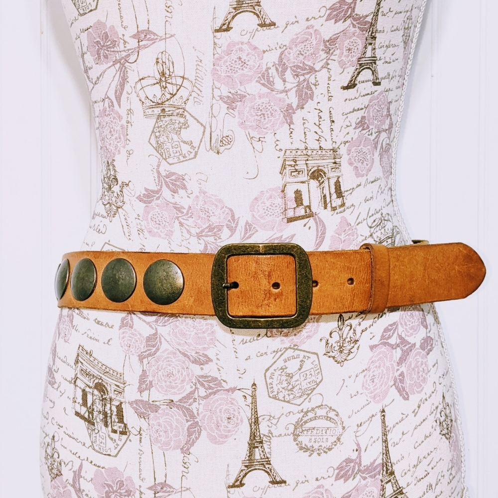 Hight Quality Leather Belt Bronze Suds M